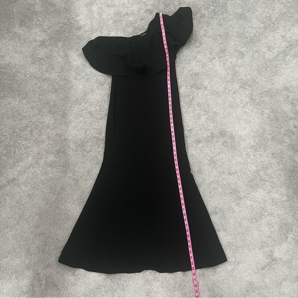 Lulus One Shoulder Ruffle Black Maxi Dress Women’s Sz L - Picture 5 of 7